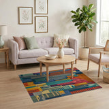Bold Geometric NYC Skyline Area Rug
