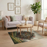 Ornate Assalamu Alaikum Calligraphy Medallion Rug