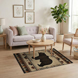 Southwestern Grizzly Bear Silhouette Rug