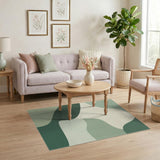 Green Organic Flow Abstract Area Rug