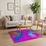 Abstract Area Vibrant Multi-Color Wave Abstract Area Rug