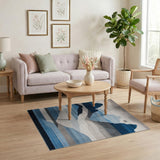 Layered Blue Mountains Geometric Area Rug