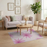Floral Vintage Blush Pink Floral Swirl Area Rug