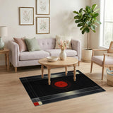 Geometric Red Circle Abstract Area Rug