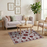 Red Traditional Persian Ornate Red Floral Persian Area Rug