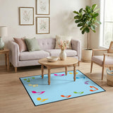 Playful Colorful Music Notes Kids Area Rug