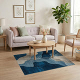 Blue and Teal Abstract Area Fluid Blue Teal Abstract Area Rug