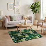 Green Pine Forest Silhouette Area Rug