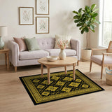 Opulent Black Gold Traditional Persian Rug