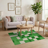 Geometric Modern Green Geometric Patchwork Area Rug