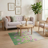 Pink Cosmos Floral Area Rug
