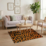 Orange Bold Orange Leopard Print Area Rug