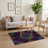 Vivid Swirl Flower Multi-Color Area Rug
