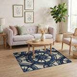 Nautical Ship Wheel Repeating Pattern Area Rug