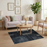 Grey Leopard Patchwork Area Rug