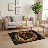 Spooky Jack-O'-Lantern Bats Halloween Area Rug