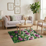 Pink Clover Blossom Shamrock Rug