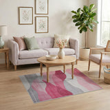 Pink Wave Gradient Abstract Area Rug
