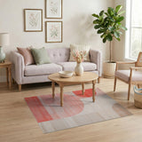 Pink Abstract Curves Area Rug