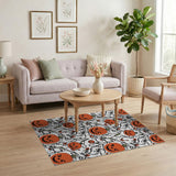 Spooky Jack-o-Lantern Pumpkin Pattern Area Rug