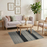Striped Black and White Bold Black White Striped Geometric Area Rug