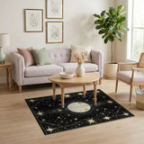 Gold Celestial Moon Stars Geometric Rug