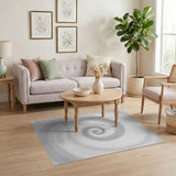 Grey Spiral Abstract Area Rug