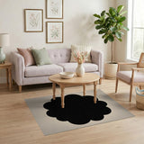 Black Floral Silhouette Area Rug