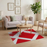 Bold Red Geometric Diamond Area Rug