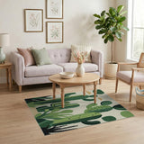 Green Cactus Desert Cluster Rug