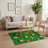 Green Festive Green Gnome Christmas Area Rug