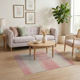 Blush Pink Ivory Striped Distressed Area Rug