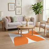 Orange Abstract Petal Area Rug