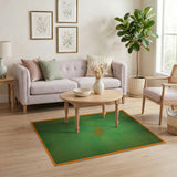 Green Orange Swirl Geometric Area Rug