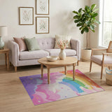 Dreamy Rainbow Clouds Stars Area Rug