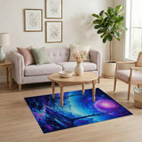 ODIKA Celestial Galaxy Washable Area Rug - Non-Slip Low Pile Modern Art Decor