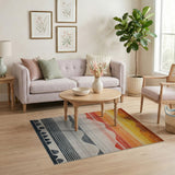 Multi-Color Gradient Wave Landscape Area Rug