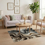 Abstract Fluid Wave Area Rug