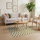Gold Chevron Geometric Area Rug