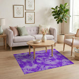 Purple Marble Swirl Abstract Area Rug