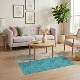 Dual-Tone Abstract Line Art Area Rug