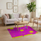 Multi-color and Patterns Vibrant Pink Yellow Teal Geometric Area Rug
