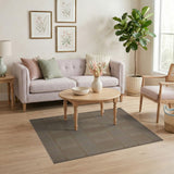 Brown and Tan Rustic Brown Tan Checkered Woven Area Rug