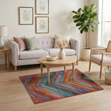 Vibrant Multi-Color Zigzag Geometric Area Rug