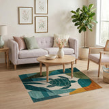 Coastal Teal Sea Turtle Area Rug