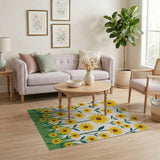 Cheerful Yellow Sunflower Meadow Area Rug