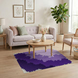 Purple Fractal Abstract Area Rug