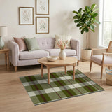 Rustic Farmhouse Green Plaid Checkered Area Rug