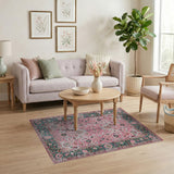 Blush Pink Persian Floral Traditional Persian Area Rug