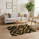 Golden Pyramid Steps Geometric Area Rug